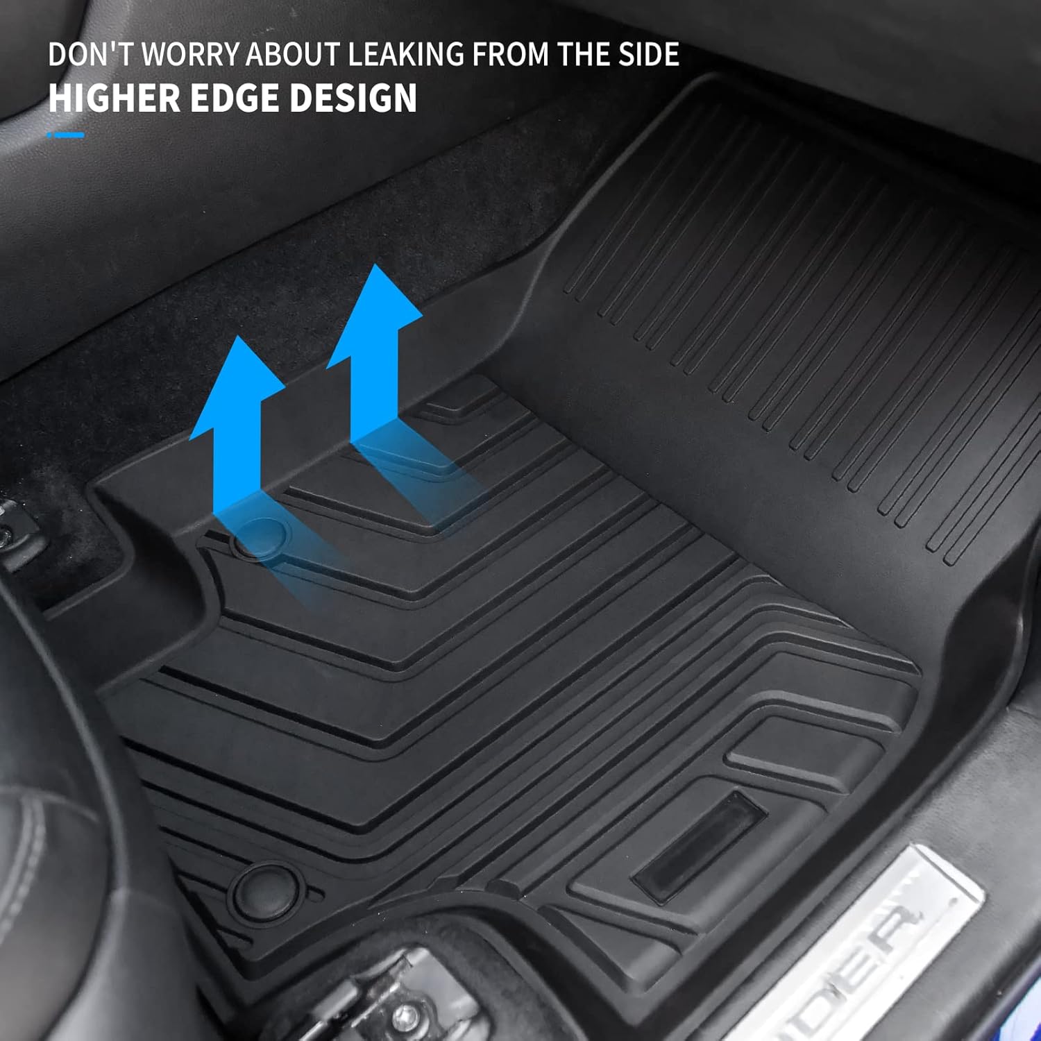 Bomely Floor Mats Compatible with 2020-2026 Toyota Highlander Cargo Liner Back Seat Cover Hybrid Fuel 2025 7 Seats Highlander Accessories (2020-2026,Floor Mats Trunk Mat with Backrest Mat)